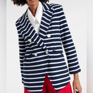 Veronica Beard Striped Navy and White Blazer